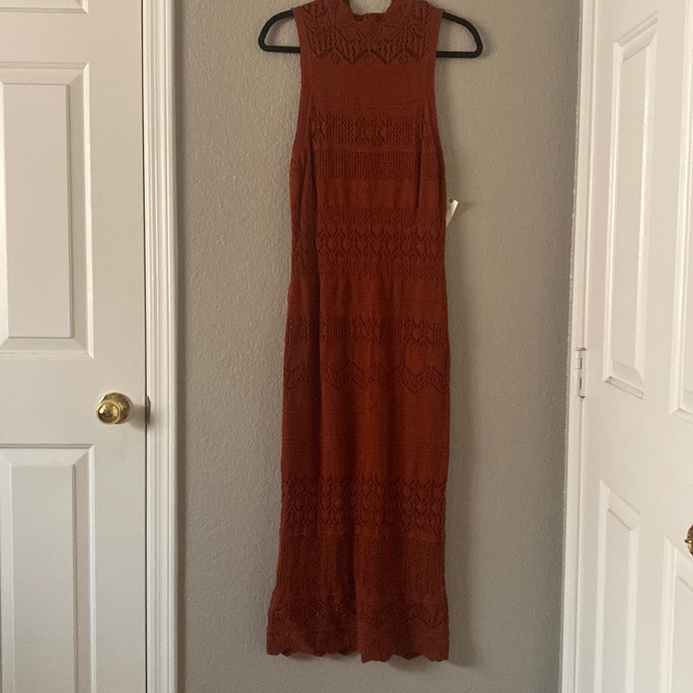 Anthropologie Terracotta Sleeveless Midi Dress